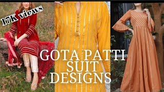 gota patti suit design  gota patti lace suit design [upl. by Butterworth676]