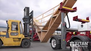 Loading Building Trusses onto the Trailer  Titan Truss Trailers [upl. by Suired]