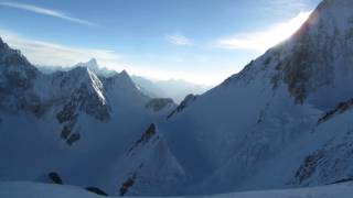 Late afternoon view from 23000ft at Camp 3 on Gasherbrum 2 [upl. by Llerihs821]