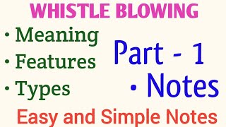 Whistle Blowing  Features of Whistle Blowing  Kinds of Whistle Blowing [upl. by Pease840]