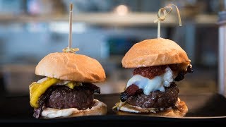 Kosher bacon cheeseburgers at Crave Jerusalem [upl. by Akimyt200]