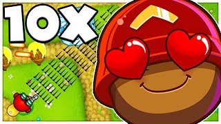 x10 TACK TOWER SUPER MONKEY TOWER MOD  BLOONS TD BATTLES MOD  JeromeASF [upl. by Hiro]