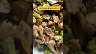 Broccoli mushroom salad high protein salad vegauthentic salad [upl. by Fabrianne]