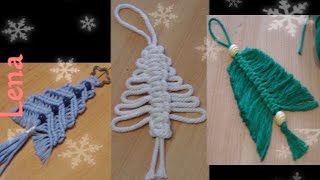 𝗠𝗮𝗰𝗿𝗮𝗺𝗲 with 𝗟𝗲𝗻𝗮 🎄 3 Makramee Tannenbaum Schmuck 🎄 3 Macrame Christmas Tree Ornaments [upl. by Norreht]