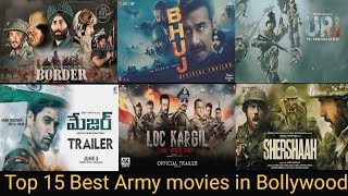 top 15 Best Army Movies in Bollywood  Best Indian Army War movies  Border Shershah Kesari [upl. by Karlan]