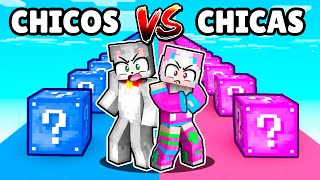 DESAFÍO de LUCKY BLOCK de CHICO vs LUCKY BLOCK de CHICA 😂 CARRERA DE LUCKY BLOCKS en MINECRAFT [upl. by Nickolai934]