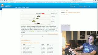 Reckful 174 WPM Typing Test on Live Stream [upl. by Anerec]