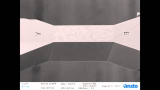 Microtensile testing of irradiated nickel in SEM [upl. by Riorsson]