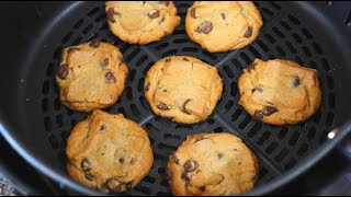 How to Make Cookies in the Air Fryer  Toll House AirFried Chocolate Cookies Recipe  They good [upl. by Garvin]