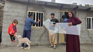 Installation of glass windows of Yusuf and Parvaneh nomadic house in the mountains [upl. by Worthington]