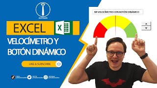 EXCEL 2022 Gráfico de velocímetro tacómetro gauge y botón dinámico en excel [upl. by Cynar]