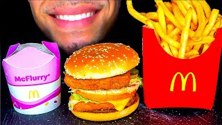 ASMR MCDONALDS CHICKEN BIG MAC MUKBANG MINI OREO MCFLURRY FRIES EATING SHOW SOUNDS [upl. by Vladi]