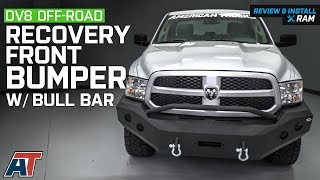 20132015 RAM 1500 DV8 OffRoad Recovery Front Bumper w Bull Bar Review amp Install [upl. by Onavlis]