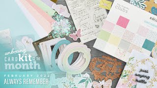 Unboxing  Spellbinders February 2022 Card Kit of the Month  Always Remember [upl. by Attenyw]