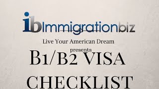 B1B2 Visa Checklist [upl. by Eugenie]