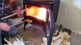 New Wood Burning Stove Lopi Republic 1250 First Burn [upl. by Eerual]