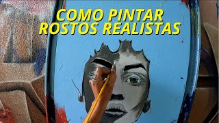 PINTANDO ROSTO REALISTA [upl. by Oicnanev956]