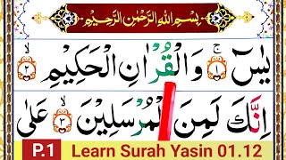 Learn Surah Yasin word by word Surah Yaseen Repeated How To Recite Quran Ruku01 [upl. by Yrrah901]