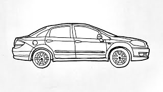 How to Draw Fiat Linea  Fiat Linea Araba Çizimi [upl. by Nairoc]