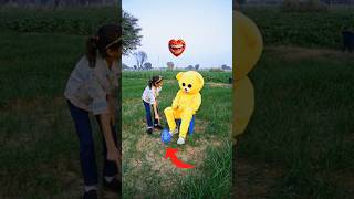 Sweet sisters 😭 crying Teddy popping on balloon 🎈 ayush shorts trendingshorts funnyshorts teddy [upl. by Richie]