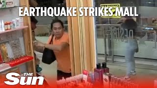 Customers flee as 74magnitude earthquake strikes Philippines [upl. by Gerrie]