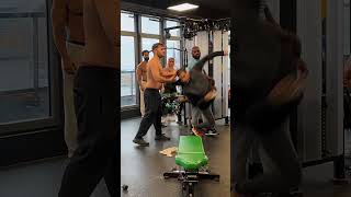 When Bro got your back at the gym🤯comedy funny fail mrsus patrox workout training chestday [upl. by Coit667]