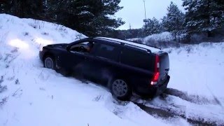 Volvo V70 D5 AWD test on snow HALDEX work [upl. by Jeffries]