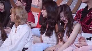 FANCAM 180110 TWICEs Jungyeon Tzuyu amp Sana moment  32nd Golden Disc Awards 2018 [upl. by Christianity]