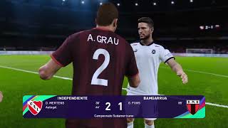 Copa sudamericana 4tos  Independiente 2 vs Bamgarrua 1  eFootball PES 2021 Dif leyenda [upl. by Eibloc]