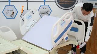 ICU bed with xray hospital bed five function ICU电五X光板使用 [upl. by Ynnor]