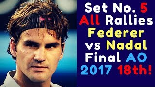 🏅 Federer vs Nadal ➖ AusOpen 2017 Final ➖ Set No 5 ALL RALLIES ➖ ITA Language 🏅 [upl. by Richey]