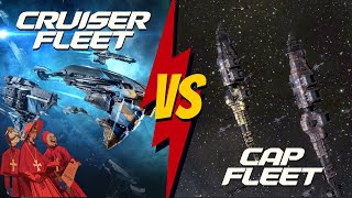 Eve Echoes Cruiser fleet vs Cap fleet [upl. by Ezirtaeb]