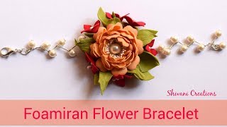 Fomiran Flower Bracelet How to make Foam Flower Bracelet Handmade Accessories DIY Pearl Bracelet [upl. by Eirelav]