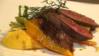 Recette  onglet de bœuf mousseline d’épinards et carottes [upl. by Lacefield591]