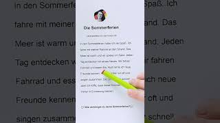 Die Sommerferien  Leseverstehen A2 😍🇩🇪 deutsch deutschkurs deutschlernen german learngerman [upl. by Ettebab509]