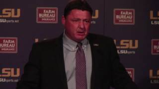 Watch Ed Orgeron get emotional about parents [upl. by Attenaej267]