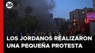 MEDIO ORIENTE  Protesta cerca de la embajada de Israel en Jordania [upl. by Eidnew]