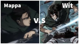 wit studio vs Mappa on animating survey crops with 3D maneuver gear odm  attack on Titan [upl. by Nocaed]