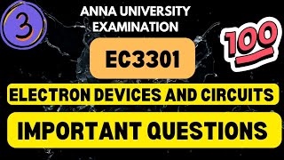 EC3301Electron devices and circuitsImportant Questions 💯💯💯Toppersacademytamil [upl. by Gibbon]