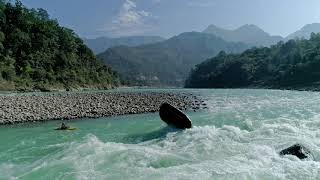 River Rafting Flip on the Ganga River in Rishikesh 2020 Drone Footage [upl. by Burwell796]