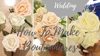 How to Make Faux Flower Boutonnieres  Grooms Parents Hostesses [upl. by Dulsea]