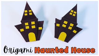 Origami Haunted House Tutorial  Halloween Crafts [upl. by Cohlier]