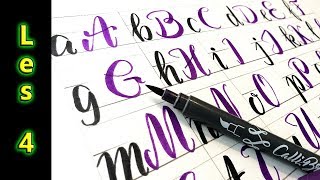 Handletteren Hoofdletters schrijven met de Brush pen  beginners tekenles 4 [upl. by Alim]