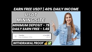 Usdt Mining Site  new usdt earning site  trx usdt mining app  Cloud Mining  usdt investment site [upl. by Nylirek727]