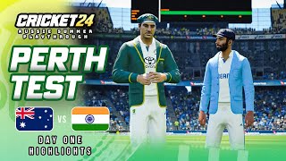 Australia v India  1st Test  Day One Highlights  Cricket 24 Playthrough [upl. by Novehc834]