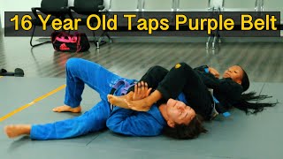 BJJ Purple Belt Gets Tapped By 16 Year Old Girl [upl. by Eenafit]