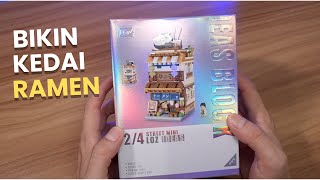 Unboxing dan Build Loz Street Mini Ramen Shop  Unofficial Lego [upl. by Abdella629]