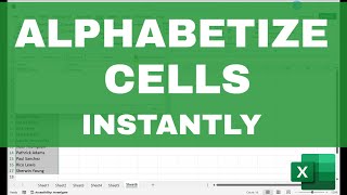 How to ALPHABETIZE CELLS Instantly in Excel [upl. by Lienaj360]