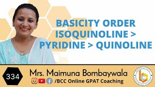 HAC 41  basicity order isoquinoline  pyridine  quinoline [upl. by Saidnac140]