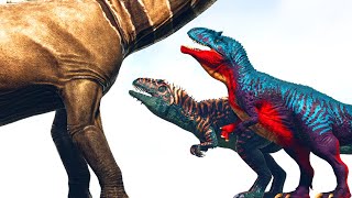 ARGENTINOSAURUS lvl1K vs GIGAS and TITANOSAUR  ARK Dino Battle [upl. by Christophe]